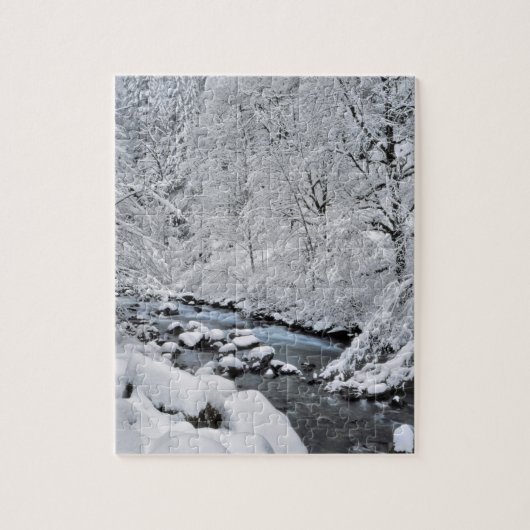 Besneeuwde witte kreek Scenic, Oregon Legpuzzel (Verticaal)