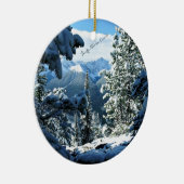 Besneeuwde witte winter in Banff, Alberta, Canada Keramisch Ornament (Rechts)