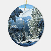 Besneeuwde witte winter in Banff, Alberta, Canada Keramisch Ornament (Links)