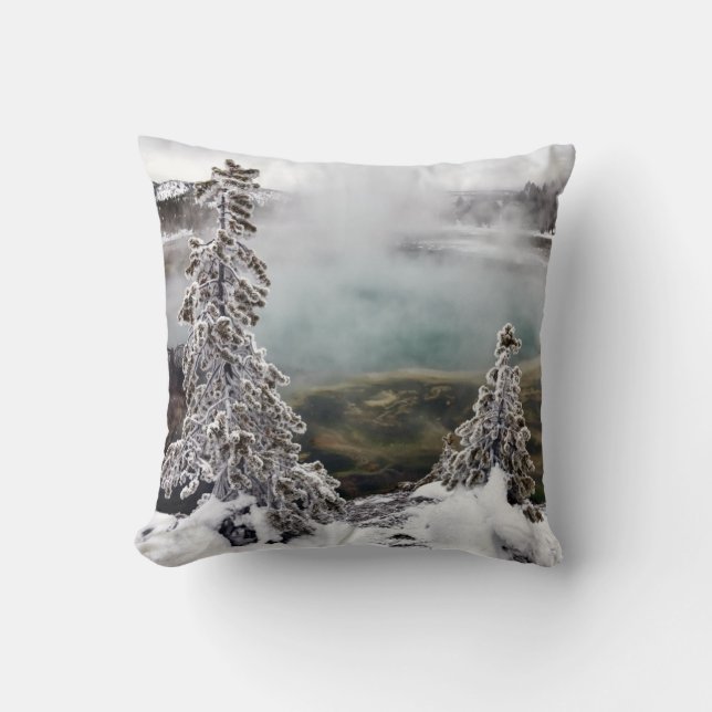 Besneeuwde Yellowstone Kussen (Voorkant)