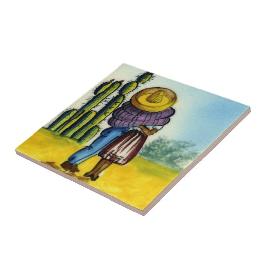 Beso - De  Kus Style Mexican Tile Tegeltje (Zijkant)