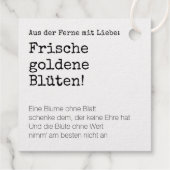 Besondere Blüten Geschenke Bedankjes Labels (Achterkant)