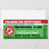 Besondere Einladungskarte Ticket Fußball Kaart (Voorkant / Achterkant)