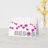 Besos blanco wenskaart kaart (Gele Bloem)