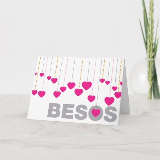 Besos blanco wenskaart kaart (Voorkant)