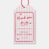 Besotted met aardbei bruidsbruiloft cadeaulabel (Voorkant)