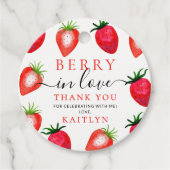 Besotted met Aardbei Bruiloft Feest Bedankjes Labels (Voorkant)