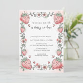 Besotted met Aardbei Bruiloft Feest Kaart (Staand voorkant)