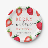 Besotted met Aardbei Bruiloft Feest Papieren Bordje (Voorkant)