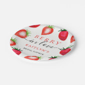 Besotted met Aardbei Bruiloft Feest Papieren Bordje (Gekanteld)