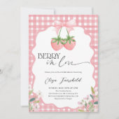 Besotted met Aardbei Bruiloftsfeest Kaart (Voorkant)