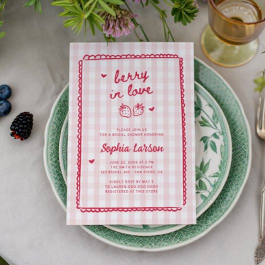 Besotted met Aardbei Bruiloftsfeest Kaart