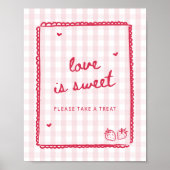 Besotted met aardbei Liefde is zoet Poster (Voorkant)