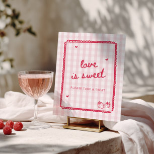 Besotted met aardbei Liefde is zoet Poster