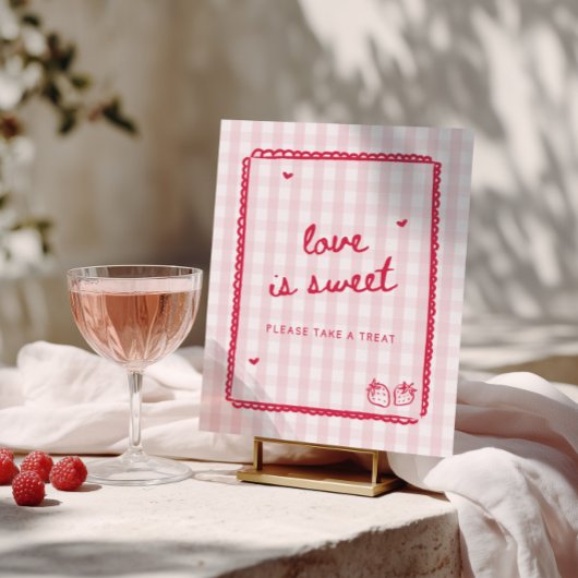 Besotted met aardbei Liefde is zoet Poster