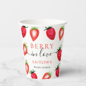 Besotted met Aardbeien Bruiloftsborrel Papieren Bekers (Voorkant)