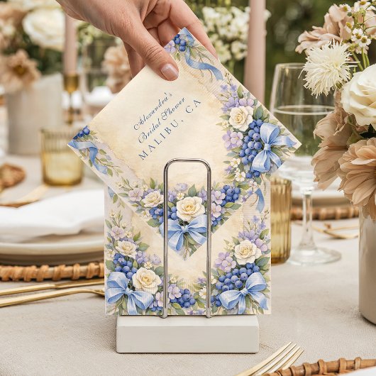 Besotted met bosbes bruiloft servet