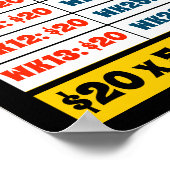 Bespaar $1.000 in één jaar! Gelddoelstellingen Poster (Hoek)