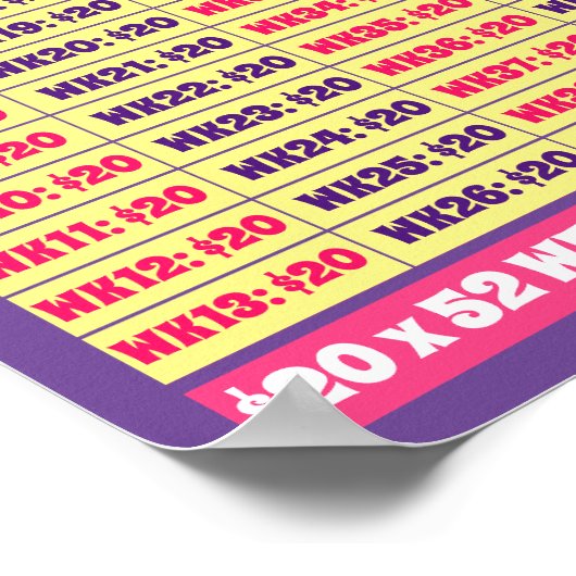 Bespaar $1.000 in één jaar! Gelddoelstellingen Roz Poster (Hoek)