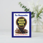 Bespaar afvalvetten ~ Voor buskruit Briefkaart (Staand voorkant)