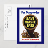 Bespaar afvalvetten ~ Voor buskruit Briefkaart (Voorkant / Achterkant)