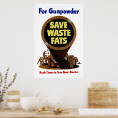 Bespaar afvalvetten ~ Voor buskruit Poster (Keuken)