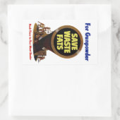 Bespaar afvalvetten ~ Voor buskruit Rechthoekige Sticker (Tas)