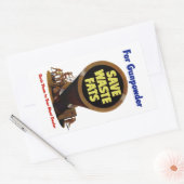 Bespaar afvalvetten ~ Voor buskruit Rechthoekige Sticker (Envelop)