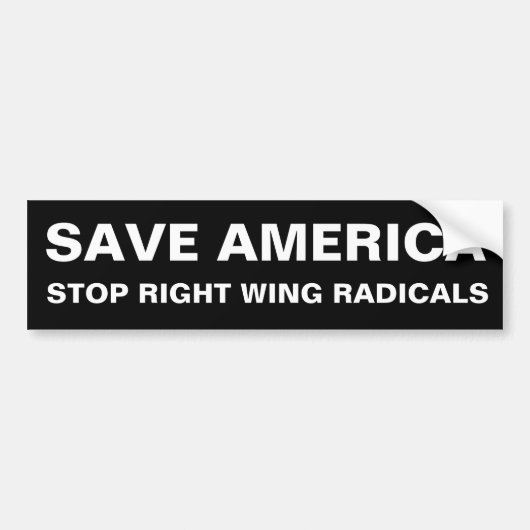 BESPAAR AMERIKA, STOP DE RECHTSWRADICALS BUMPERSTICKER (Voorkant)