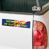 BESPAAR AMERIKA!WEES NIEMAND AAN! BUMPERSTICKER (Op Truck)