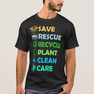 Bespaar bijen Reddingsdieren Recyclen plastic aard T-shirt
