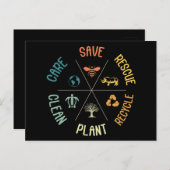 Bespaar bijen Reddingsdieren Recyclen Plastic Eart Briefkaart (Voorkant / Achterkant)