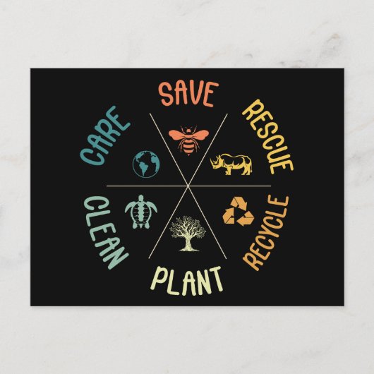 Bespaar bijen Reddingsdieren Recyclen Plastic Eart Briefkaart (Voorkant)