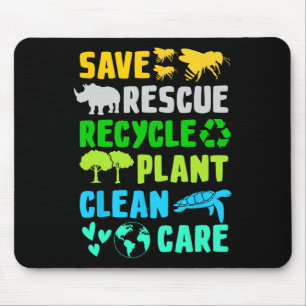 Bespaar bijen Reddingsdieren Recyclen Plastic Eart Muismat