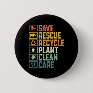Bespaar bijen Reddingsdieren Recyclen Plastic Eart Ronde Button 5,7 Cm