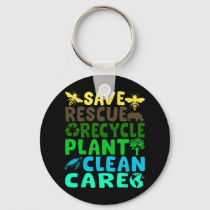 Bespaar bijen Reddingsdieren Recyclen Plastic Eart Sleutelhanger