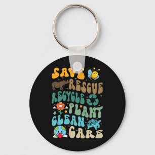 Bespaar bijen Reddingsdieren Recyclen Plastic Eart Sleutelhanger