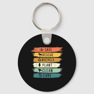 Bespaar bijen Reddingsdieren Recyclen Plastic Eart Sleutelhanger