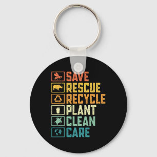 Bespaar bijen Reddingsdieren Recyclen Plastic Eart Sleutelhanger