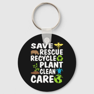 Bespaar bijen Reddingsdieren Recyclen Plastic Eart Sleutelhanger