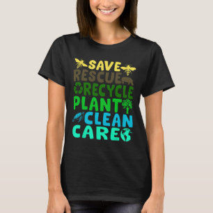 Bespaar bijen Reddingsdieren Recyclen Plastic Eart T-shirt