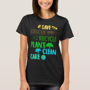 Bespaar bijen Reddingsdieren Recyclen Plastic Eart T-shirt
