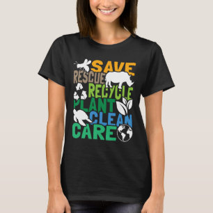 Bespaar bijenreddende dieren Recyclen plastic - Aa T-shirt