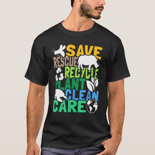 Bespaar bijenreddende dieren Recyclen plastic - Aa T-shirt (Voorkant)