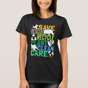 Bespaar bijenreddende dieren Recyclen plastic - Aa T-shirt