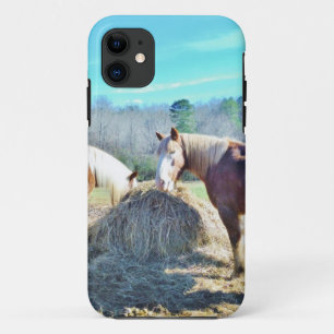 Bespaar conceptpaarden die hooi eten iPhone 11 hoesje