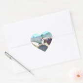 Bespaar conceptpaarden die hooi eten hart sticker (Envelop)