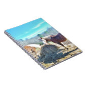 Bespaar conceptpaarden die hooi eten notitieboek (Rechterzijde)