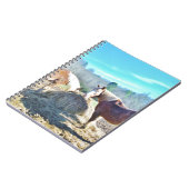 Bespaar conceptpaarden die hooi eten notitieboek (Linkerzijde)