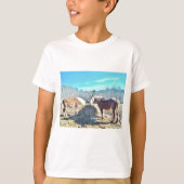 Bespaar conceptpaarden die hooi eten t-shirt (Voorkant)